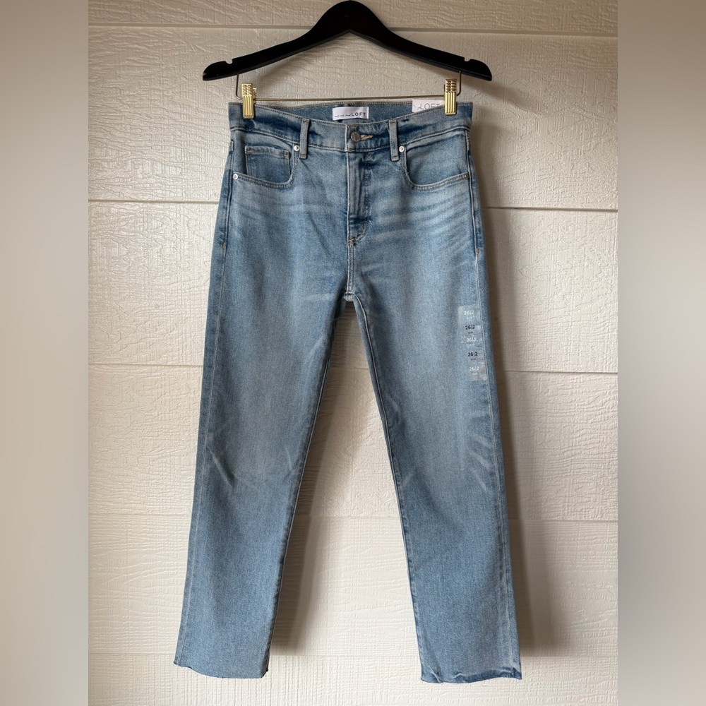 LOFT The Slim Mid Rise Jeans Size 26/2 Regular Raw Hem NWT